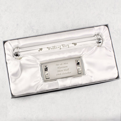 Personalised Wedding Day Silver Plated Certificate Holder