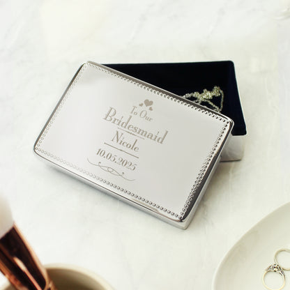 Personalised Decorative Wedding Bridesmaid Jewellery Box