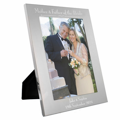 Personalised Silver 5x7 Decorative Mother & Father of the Bride Photo Frame