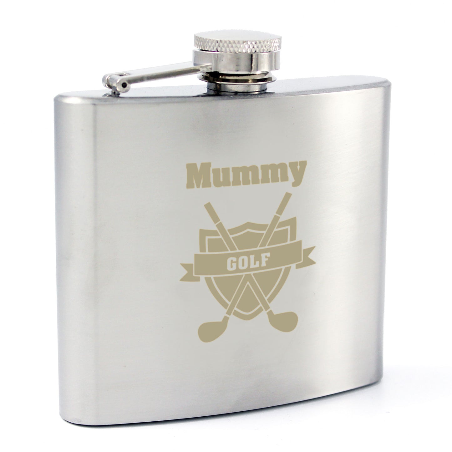 Personalised Golf Crest Hip Flask