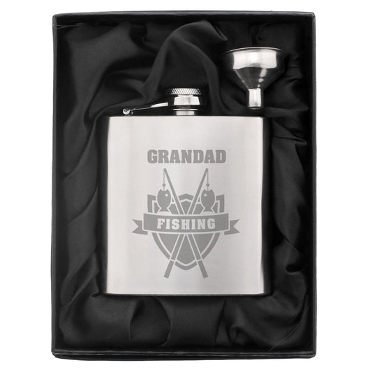 Personalised Fishing Crest Hip Flask