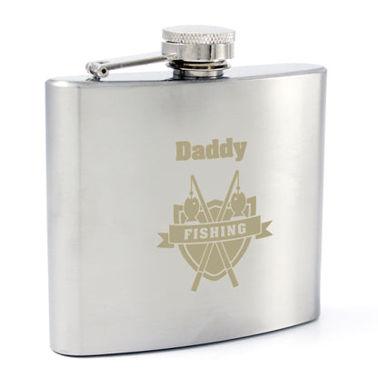 Personalised Fishing Crest Hip Flask