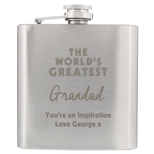 Personalised The Worlds Greatest Hip Flask