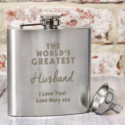Personalised The Worlds Greatest Hip Flask
