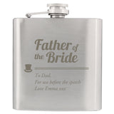 Personalised Father of the Bride Hip Flask