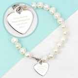 Personalised White Freshwater Pearl Message Bracelet