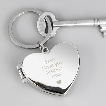 Personalised Heart Motif Photoframe Keyring