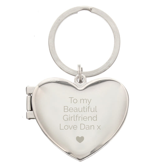 Personalised Heart Motif Photoframe Keyring