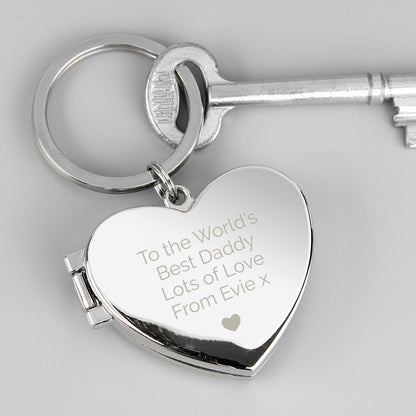 Personalised Heart Motif Photoframe Keyring