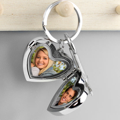 Personalised Heart Motif Photoframe Keyring