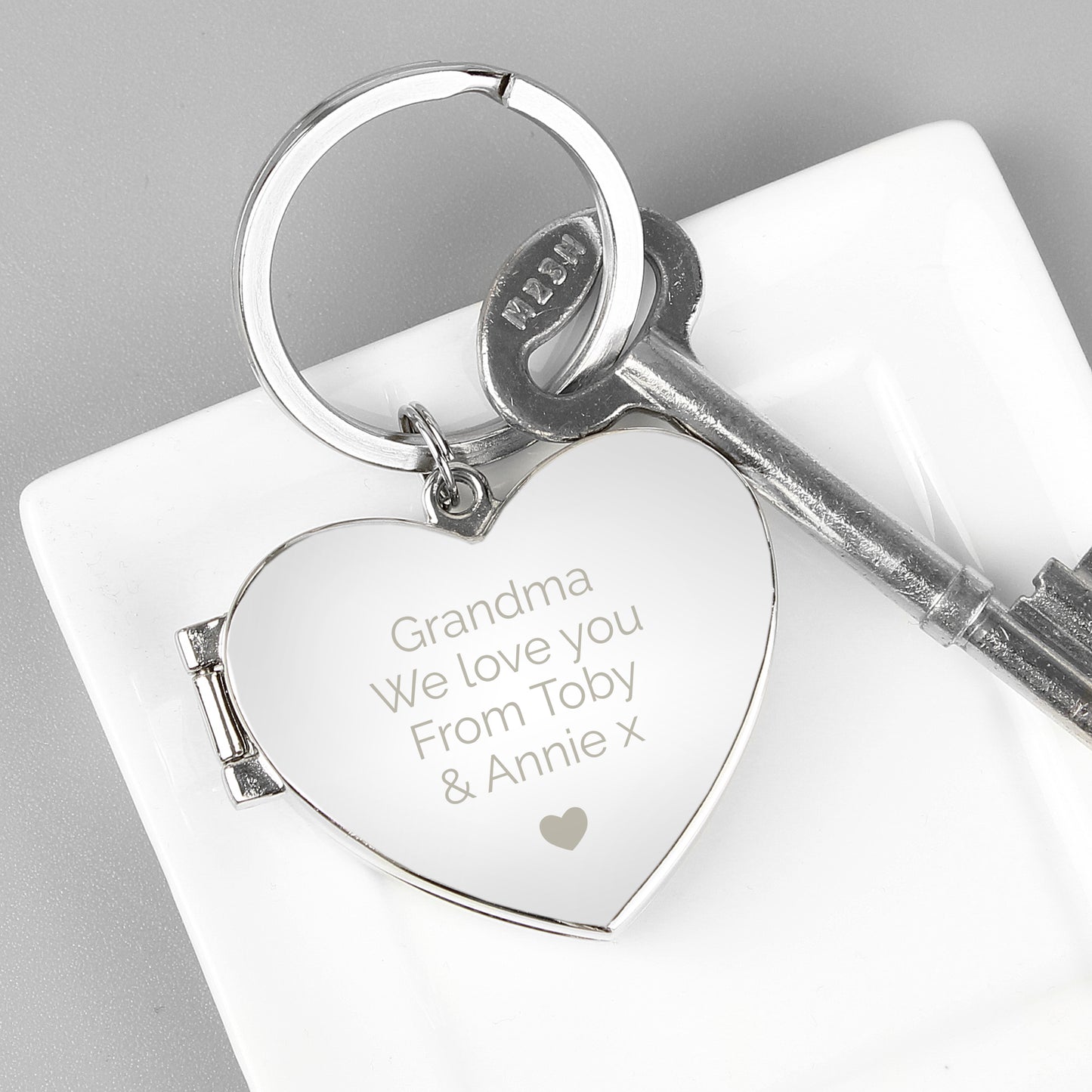 Personalised Heart Motif Photoframe Keyring