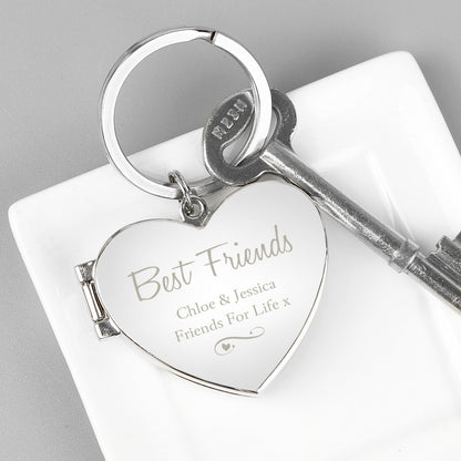 Personalised Swirl Heart Photoframe Keyring