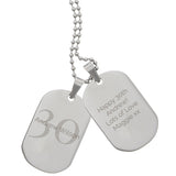 Personalised Big Age Stainless Steel Double Dog Tag Necklace