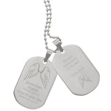 Personalised Guardian Angel Stainless Steel Double Dog Tag Necklace
