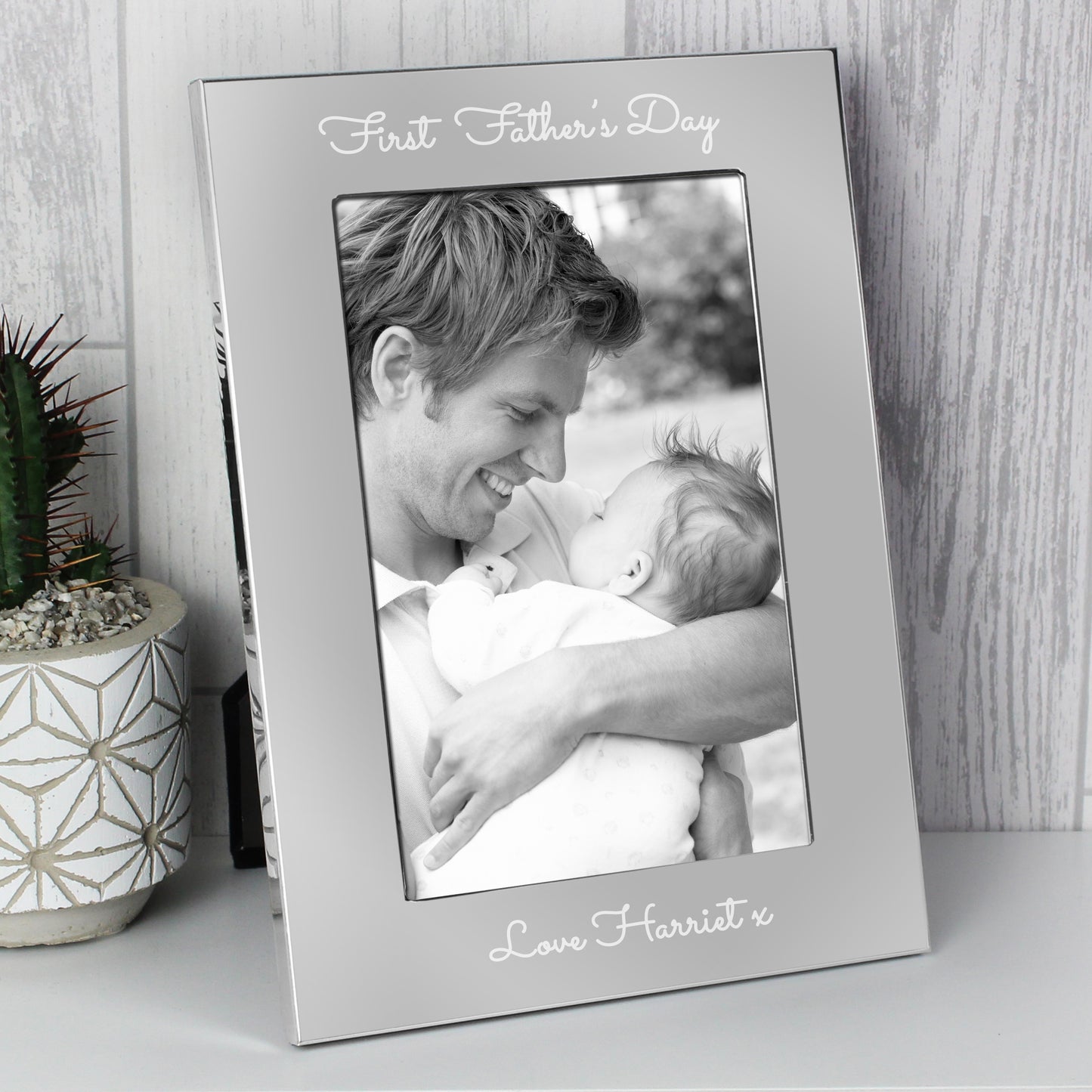 Personalised Free Text Script 7 x 5 Silver Photo Frame