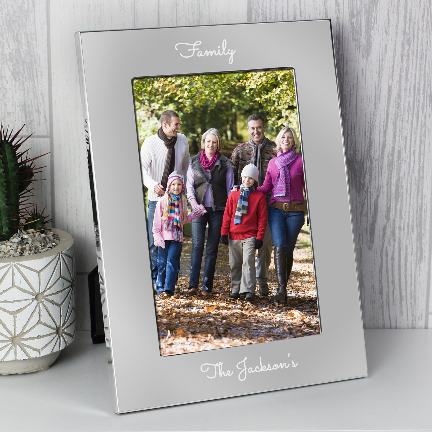 Personalised Free Text Script 7 x 5 Silver Photo Frame