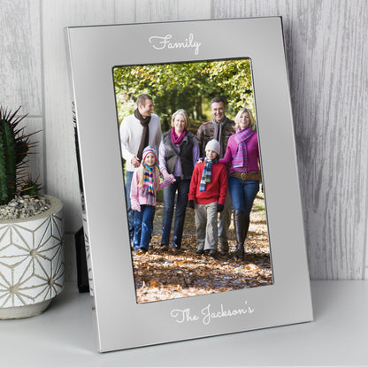 Personalised Free Text Script 7 x 5 Silver Photo Frame