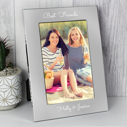 Personalised Free Text Script 7 x 5 Silver Photo Frame
