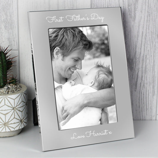 Personalised Free Text Script 7 x 5 Silver Photo Frame