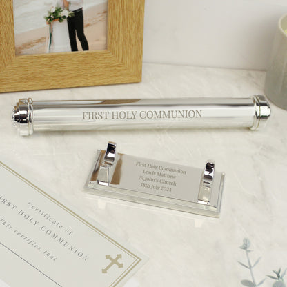 Personalised Free Text Silver Plated Certificate Holder