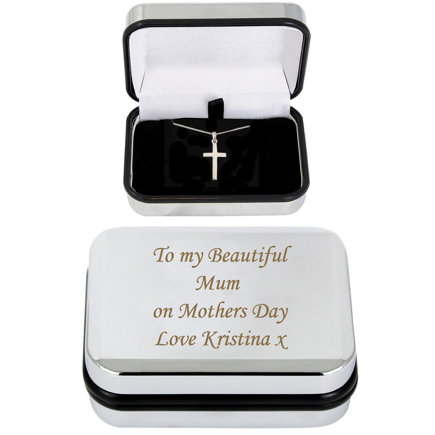 Personalised Box with Cross Necklace