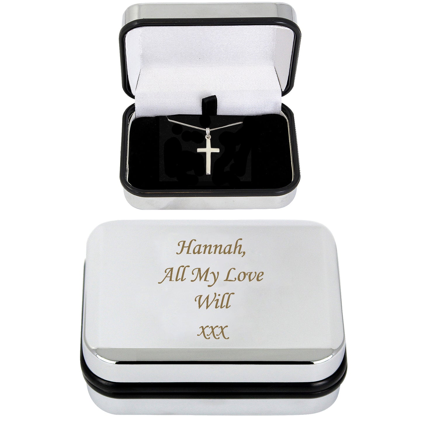 Personalised Box with Cross Necklace
