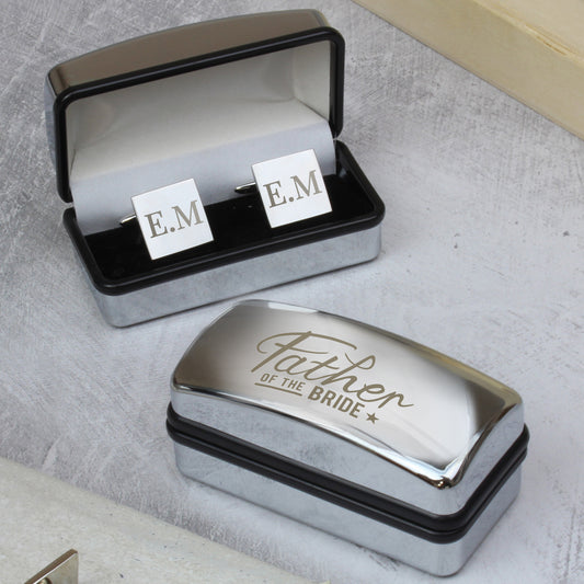 Personalised Father of the Bride Wedding Cufflinks and Box Set