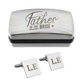 Personalised Father of the Bride Wedding Cufflinks and Box Set