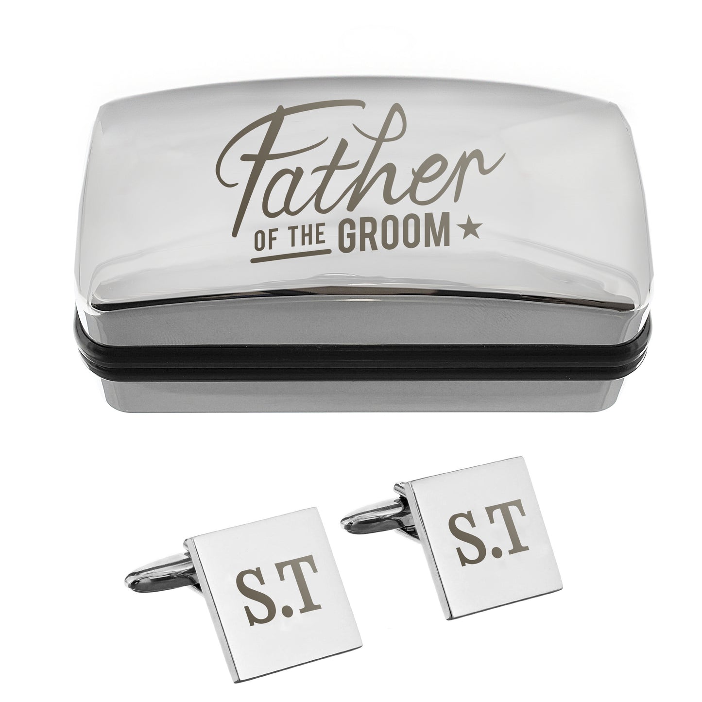 Personalised Father of the Groom Wedding Cufflinks and Box Set