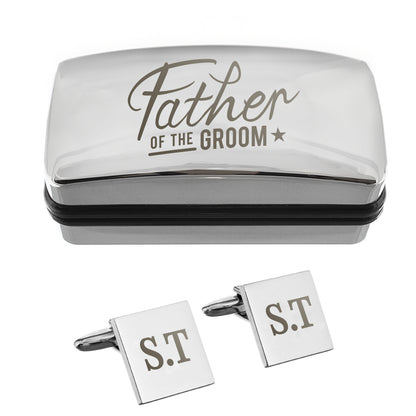 Personalised Father of the Groom Wedding Cufflinks and Box Set