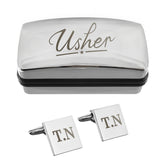 Personalised Usher Wedding Cufflinks and Box Set