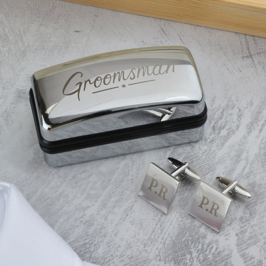 Personalised Groomsman Wedding Cufflinks and Box Set
