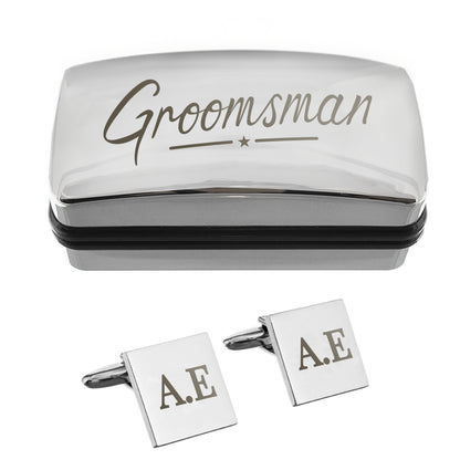 Personalised Groomsman Wedding Cufflinks and Box Set