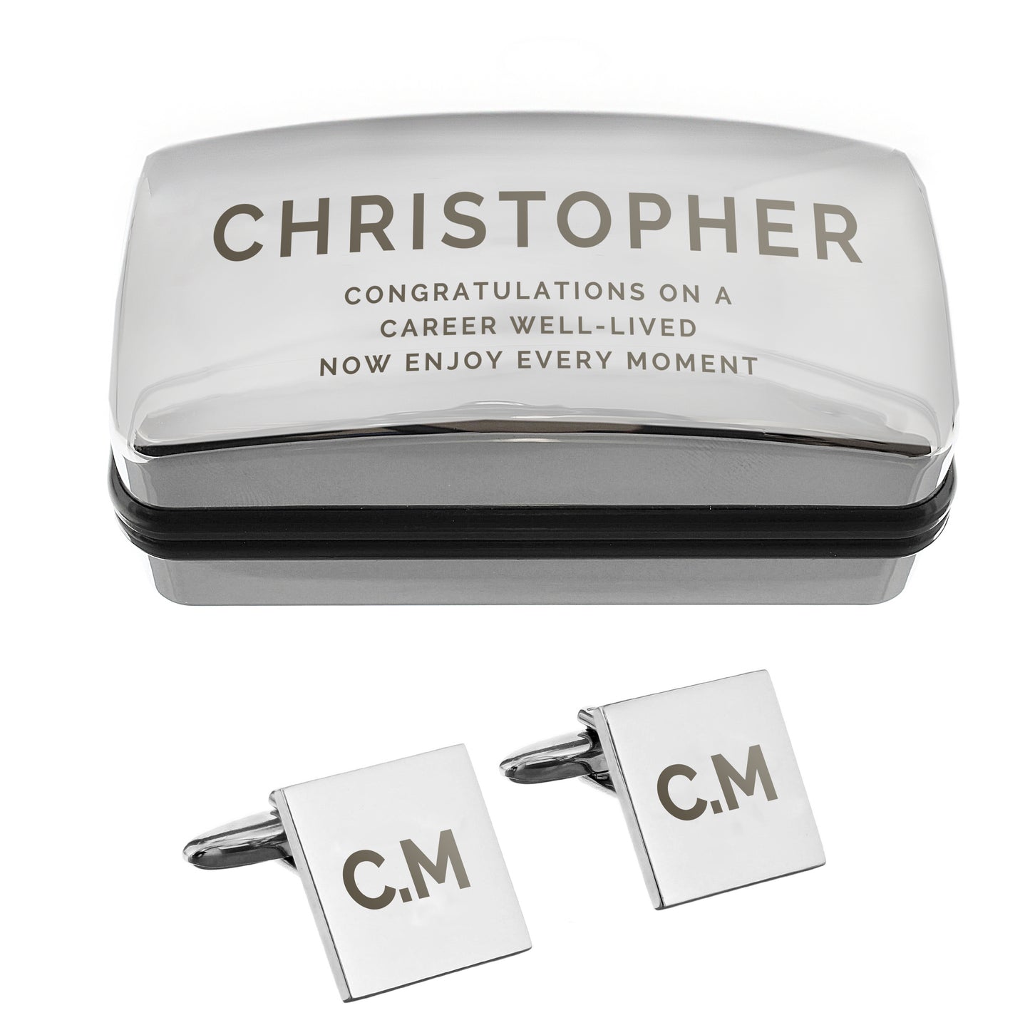 Personalised Initial Cufflinks & Bold Cufflink Box