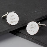 Personalised Any Message Round Cufflinks