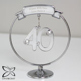 Personalised Crystocraft 40th Celebration Ornament