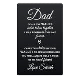Personalised Of All The Walks Black Wallet Card