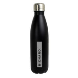Personalised Rectangle Black Metal Insulated Drinks Bottle