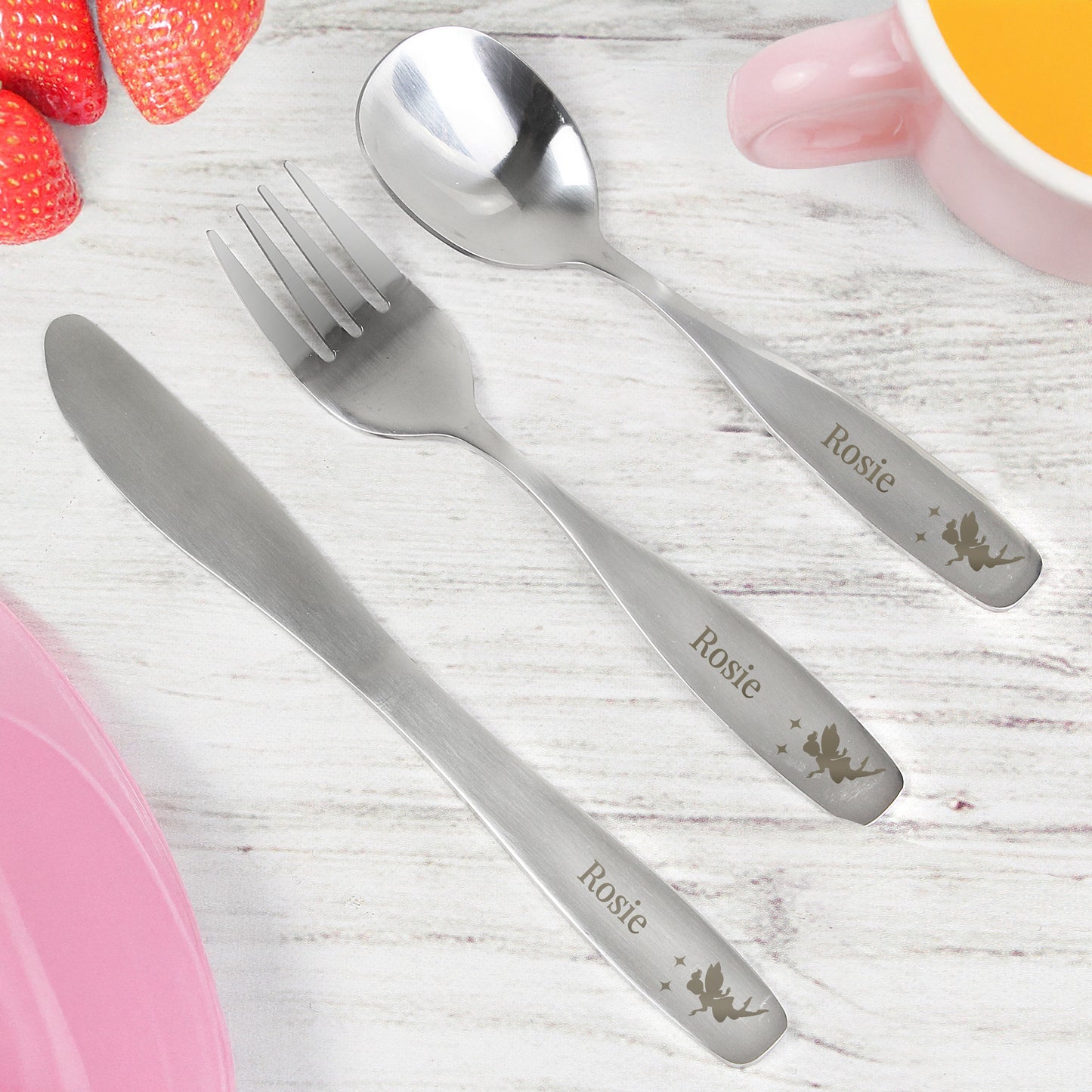 Personalised Fairy Princess 3 Piece Cutlery Set