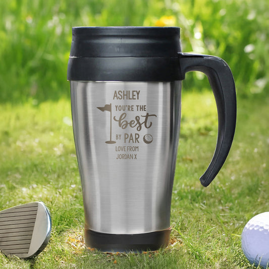 Personalised Best By Par Travel Mug