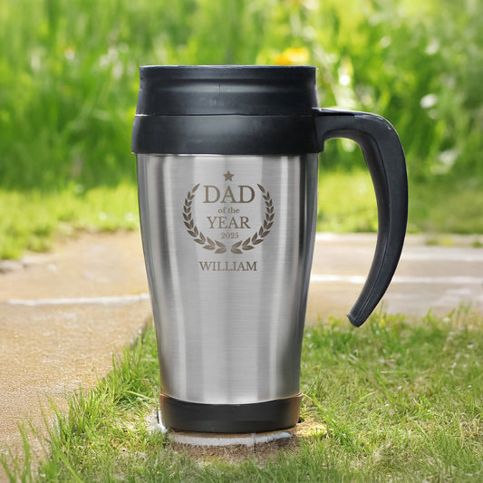 Personalised Dad of The Year Travel Mug