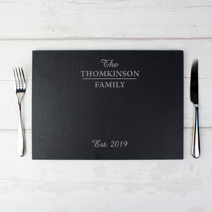 Personalised Family Slate Placemat