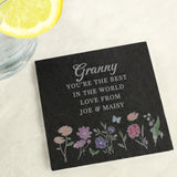 Personalised Wild Flowers Slate Coaster