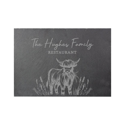 Personalised Highland Cow Slate Placemat