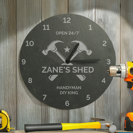 Personalised Tools Slate Clock
