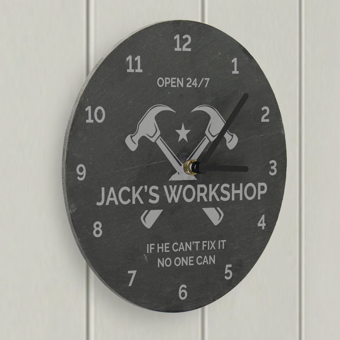 Personalised Tools Slate Clock