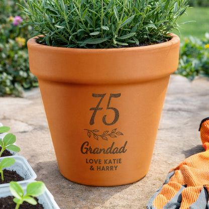 Personalised Big Age Terracotta Plant Pot