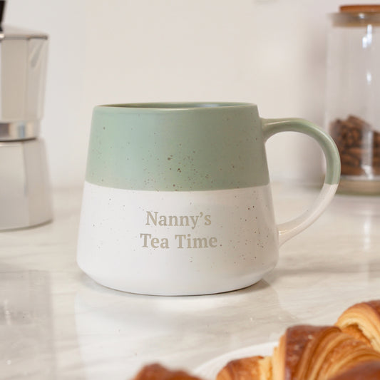 Personalised Green Speckled Ceramic Mug