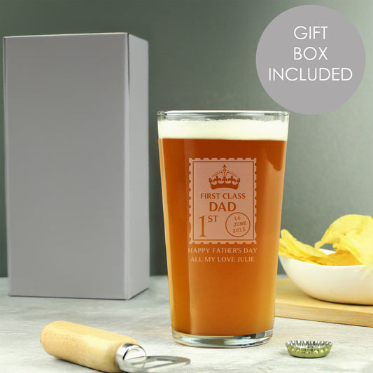 Personalised 1st Class Pint Glass