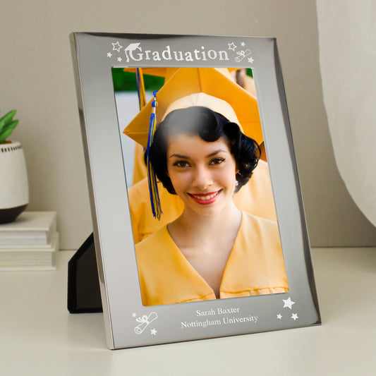 Personalised Graduation Confetti 5x7 Silver Photo Frame